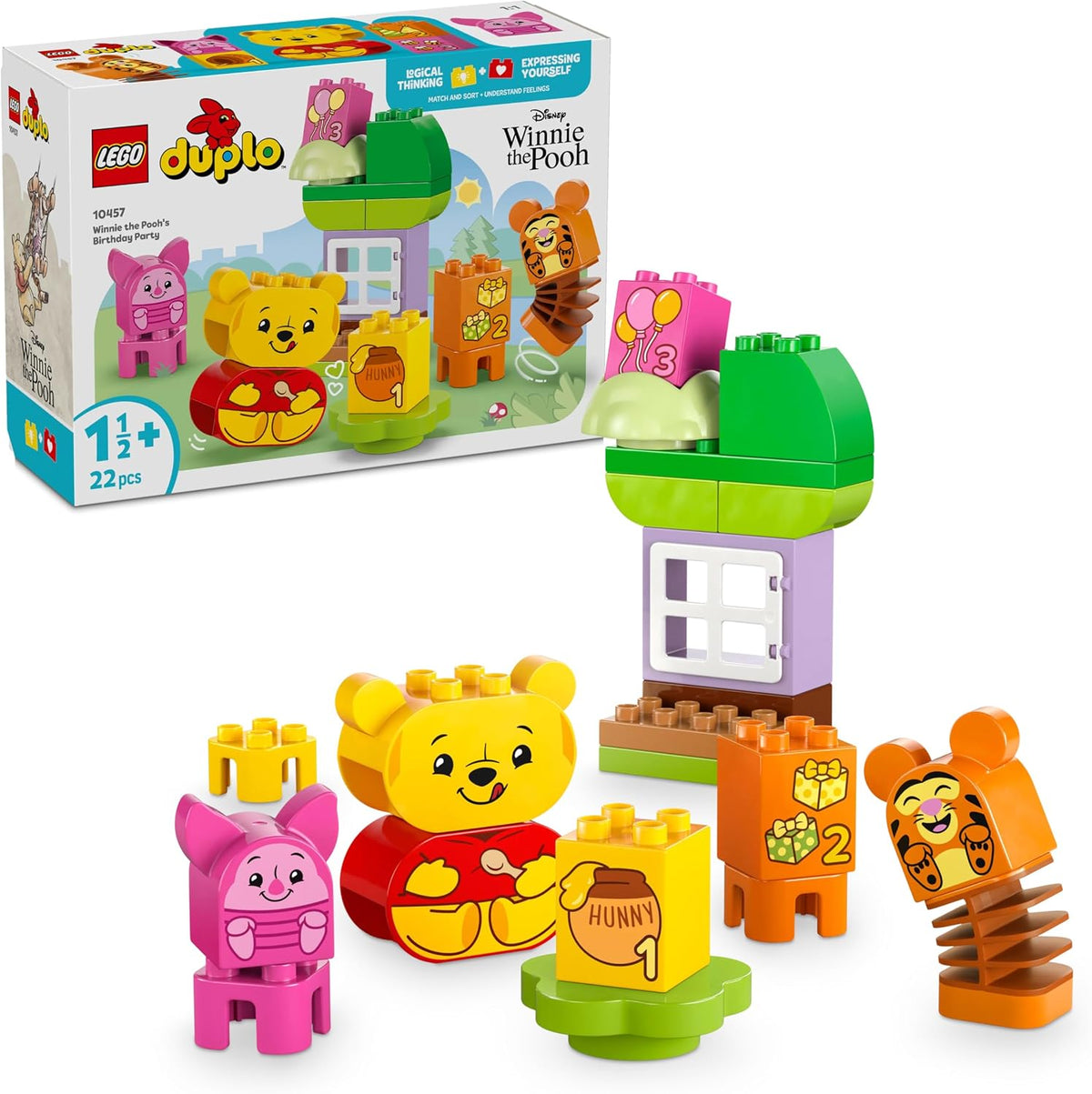 Toddler large-brick castle with game board, spinner and animal figures – view 2