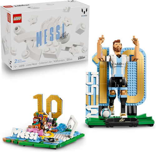 Brick-built soccer legend tribute display model