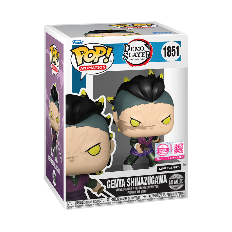 Funko Pop! Genya Shinazugawa Demon Form Metallic with Pop! Protector Vinyl Figure - View 3