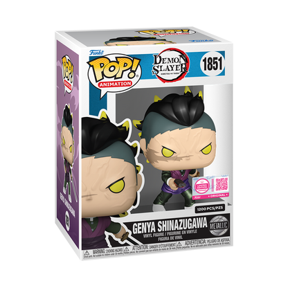 Funko Pop! Genya Shinazugawa Demon Form Metallic with Pop! Protector Vinyl Figure - View 3