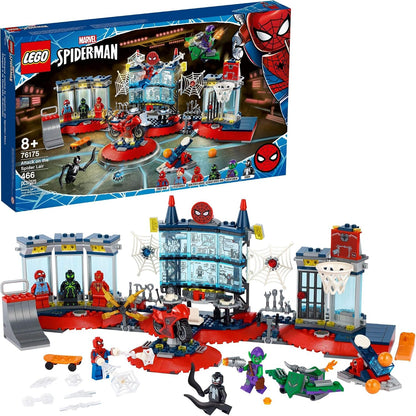Brick-built superhero room lair with camera, basketball hoop, jail and minifigures
