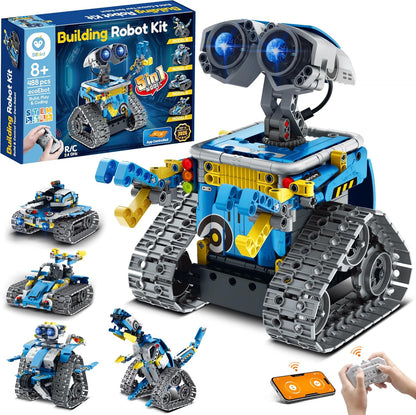 Brick-built wheeled robot with remote control and smartphone app – view 3