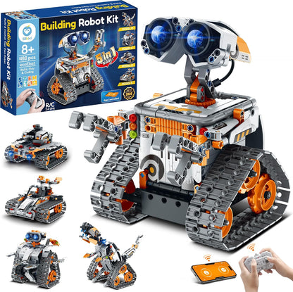 Brick-built wheeled robot with remote control and smartphone app – view 2