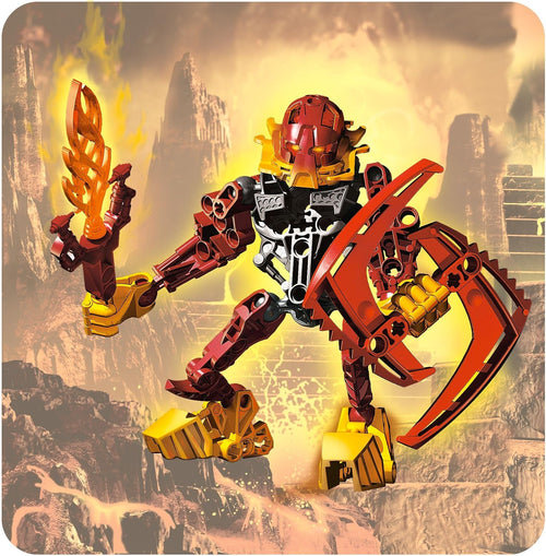 Buildable biomechanical warrior action figure assembled from interlocking parts
