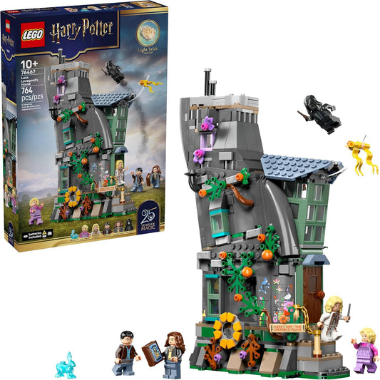 Tall brick wizard family house with open kitchen interior and projector light