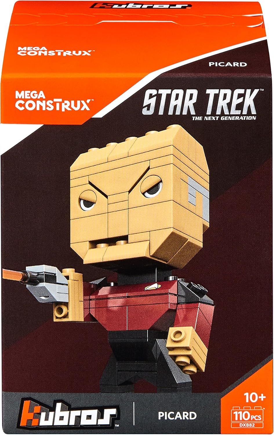 Blocky brick-built starship captain figure