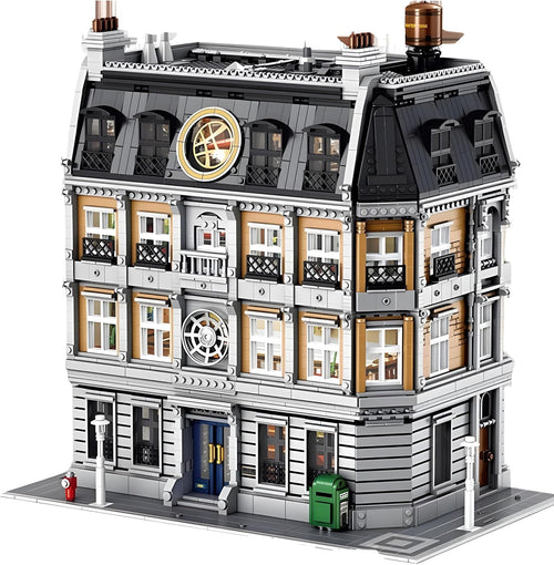 Brick-built modular city sanctuary building with magic library