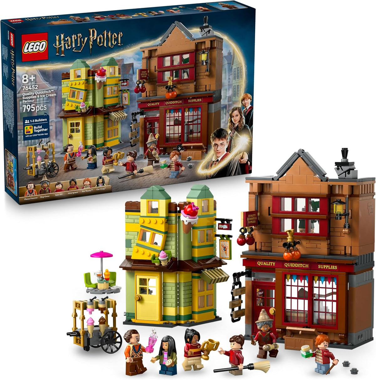 Brick-built steam express train book stand holding books with figures – view 4