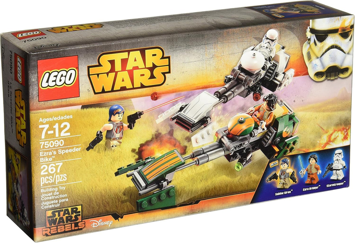 Two brick speeder bikes with rebel and armored trooper minifigures