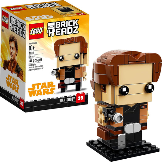 Blocky brick figure in brown jacket holding a blaster on a small baseplate