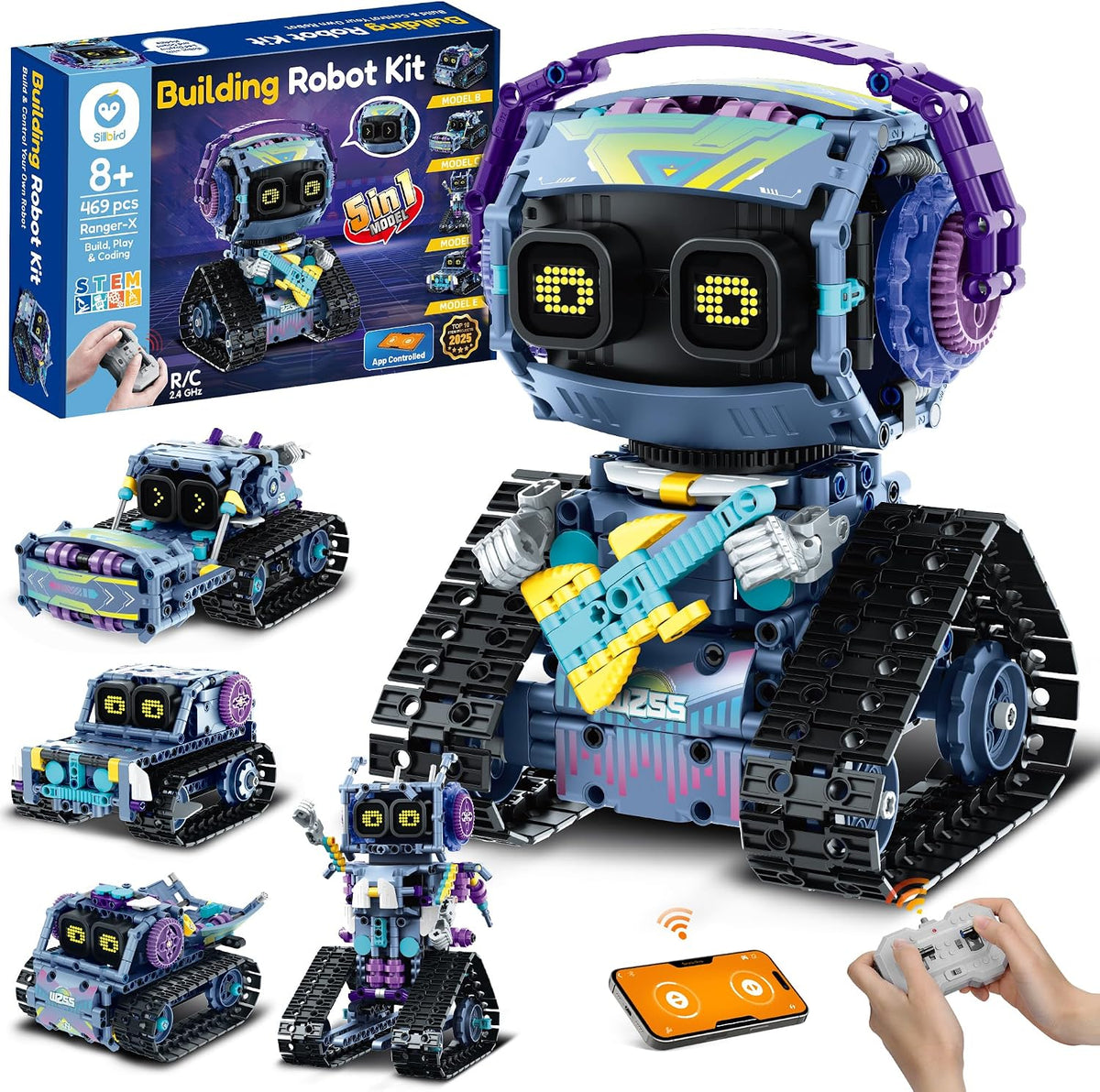 Brick-built remote control robot with remote controller