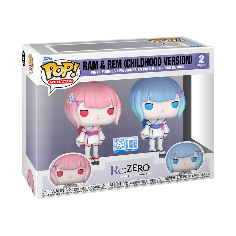 Funko Pop! Ram and Rem Childhood Version 2-Pack Vinyl Figure Set, 4-Inch - View 2