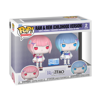 Funko Pop! Ram and Rem Childhood Version 2-Pack Vinyl Figure Set, 4-Inch - View 2