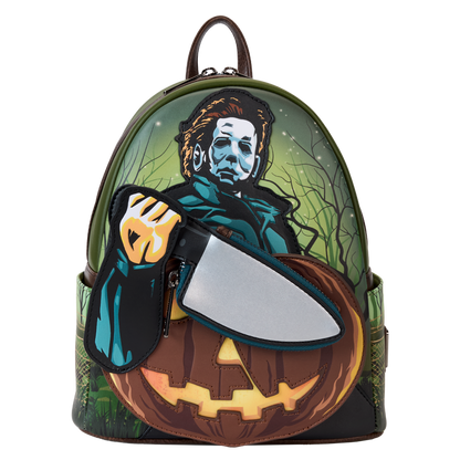 Loungefly Halloween Michael Myers Pumpkin Glow Mini Backpack with Coin Bag