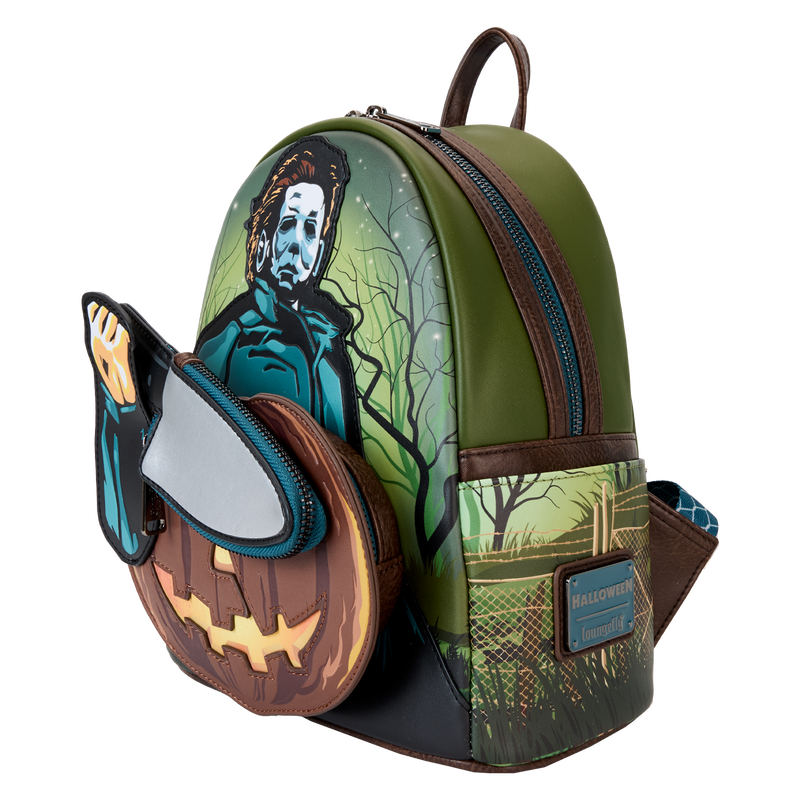 Loungefly Halloween Michael Myers Pumpkin Glow Mini Backpack with Coin Bag - View 7