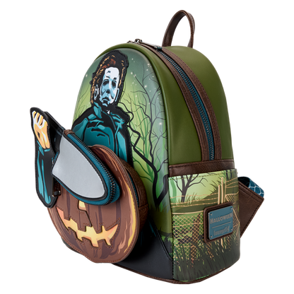 Loungefly Halloween Michael Myers Pumpkin Glow Mini Backpack with Coin Bag - View 7