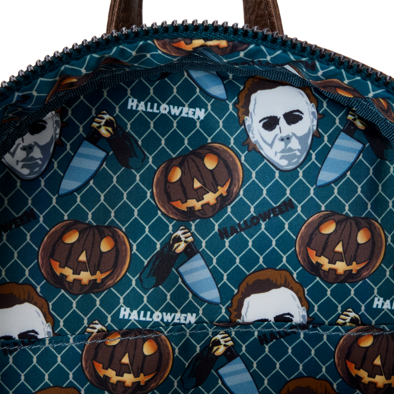 Loungefly Halloween Michael Myers Pumpkin Glow Mini Backpack with Coin Bag - View 11