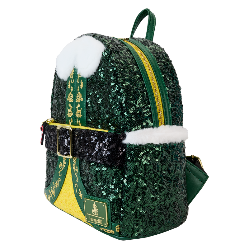 Loungefly Elf Buddy Sequin Cosplay Mini Backpack, Christmas Movie Bag - View 3