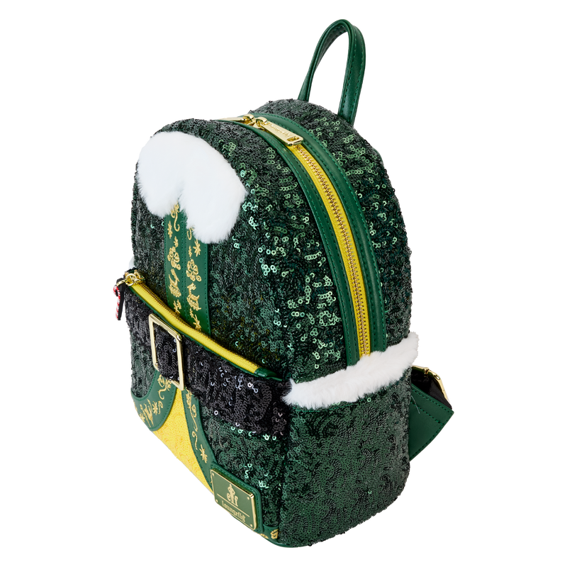 Loungefly Elf Buddy Sequin Cosplay Mini Backpack, Christmas Movie Bag - View 4