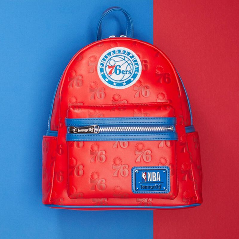 Loungefly NBA Philadelphia 76ers Logo Mini Backpack, Team Themed Bag - View 2