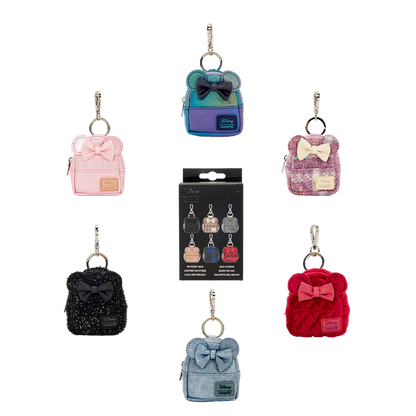Loungefly Disney Minnie Mouse Glitter Mystery Mini Backpack Keychain Charm