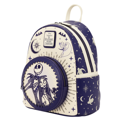 Loungefly Disney The Nightmare Before Christmas Jack Skellington and Sally Night Sky Mini Backpack - View 3