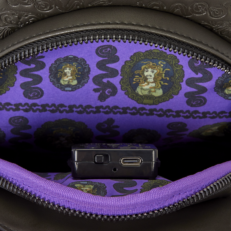 Loungefly Disney The Haunted Mansion Exclusive Medusa Portrait Light-Up Glow Mini Backpack - View 6