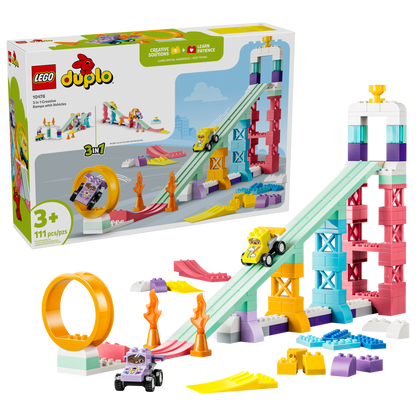 LEGO DUPLO 3 in 1 Creative Ramps with Vehicles Building Set (111 Pieces, Ages 3+) - View 3