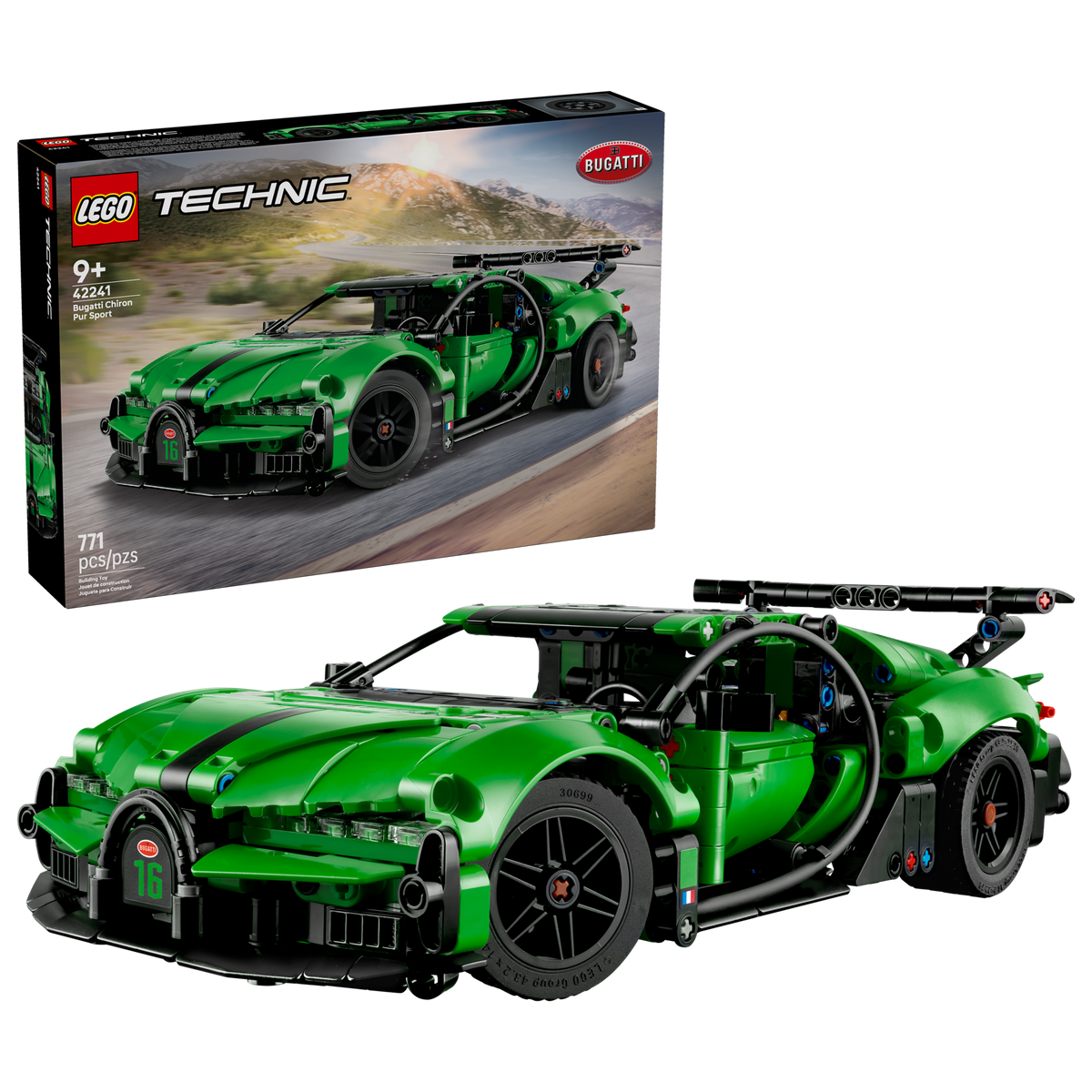 LEGO Technic Bugatti Chiron Pur Sport Hypercar Building Set (771 Pieces, Ages 9+) - View 9