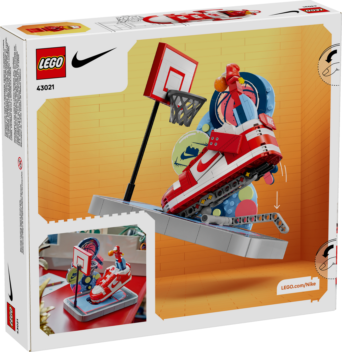 LEGO x Nike Dunk Trickshot 43021 Building Set with 1 Minifigure (454 Pieces) - View 12