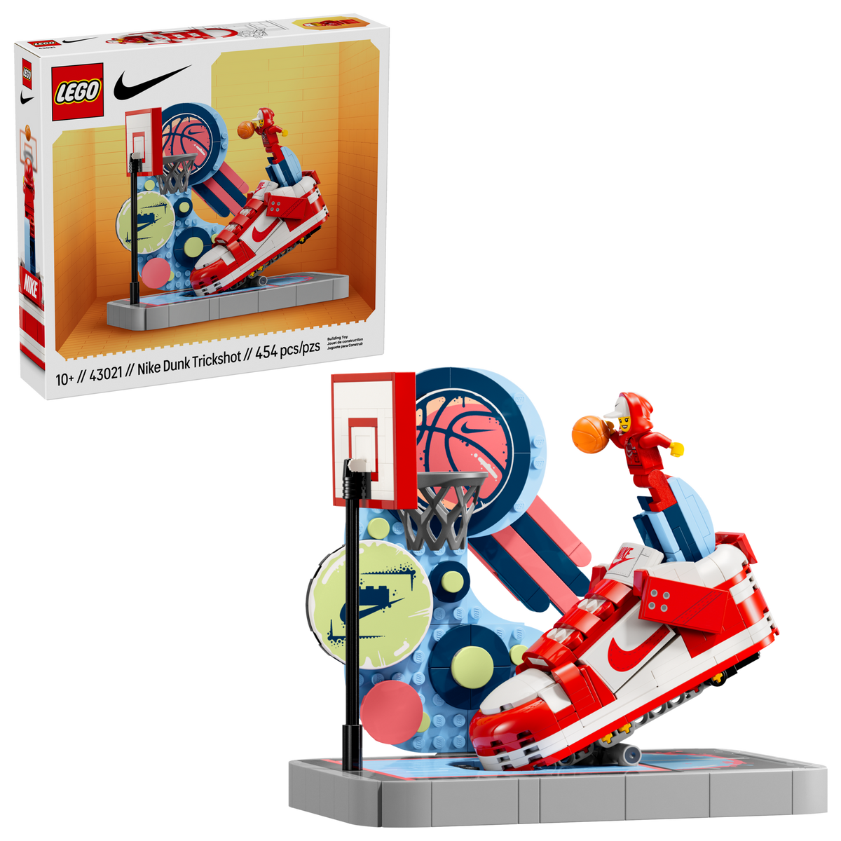 LEGO x Nike Dunk Trickshot 43021 Building Set with 1 Minifigure (454 Pieces) - View 3