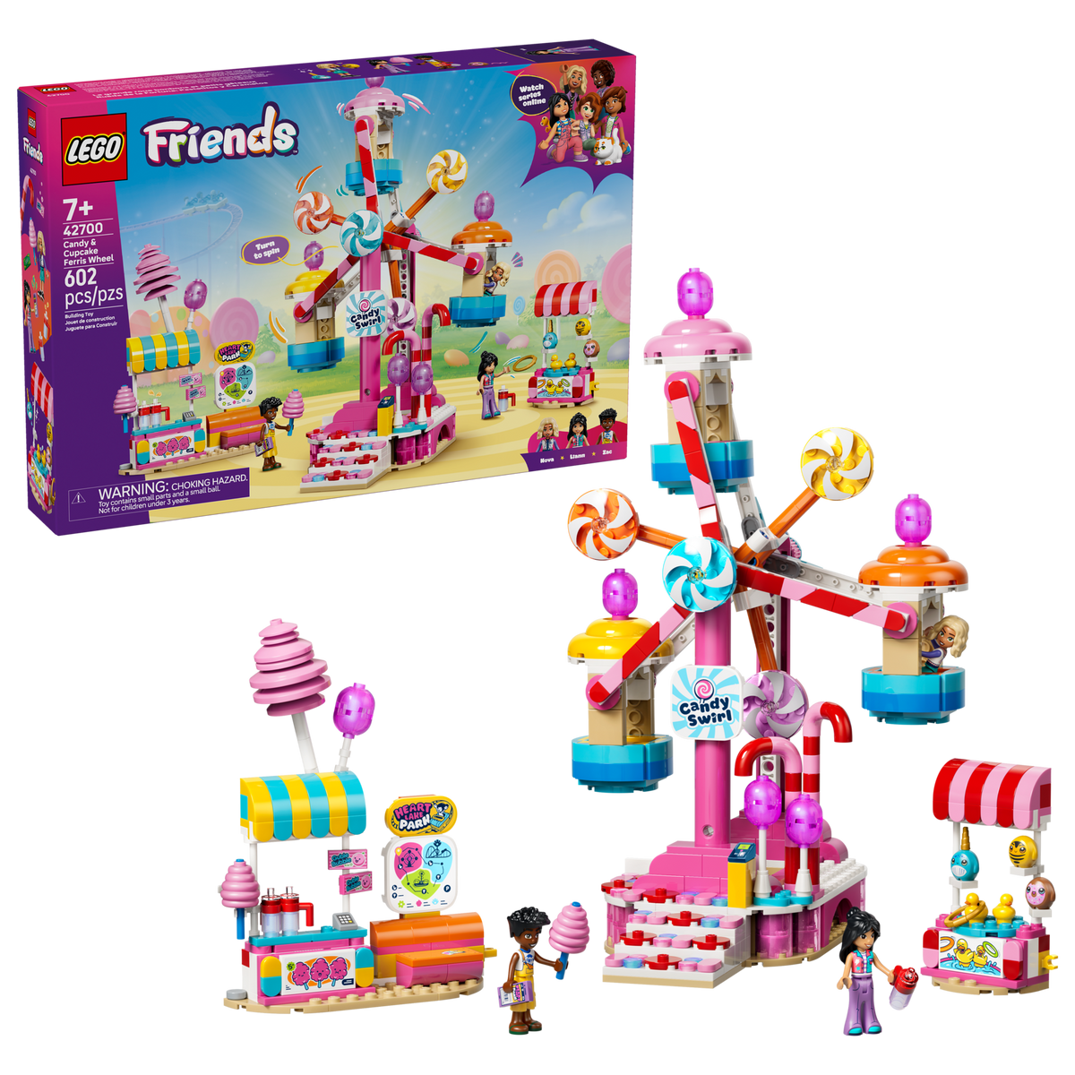 LEGO Friends Candy and Cupcake Ferris Wheel Building Set (602 Pieces, Ages 7+) - View 3