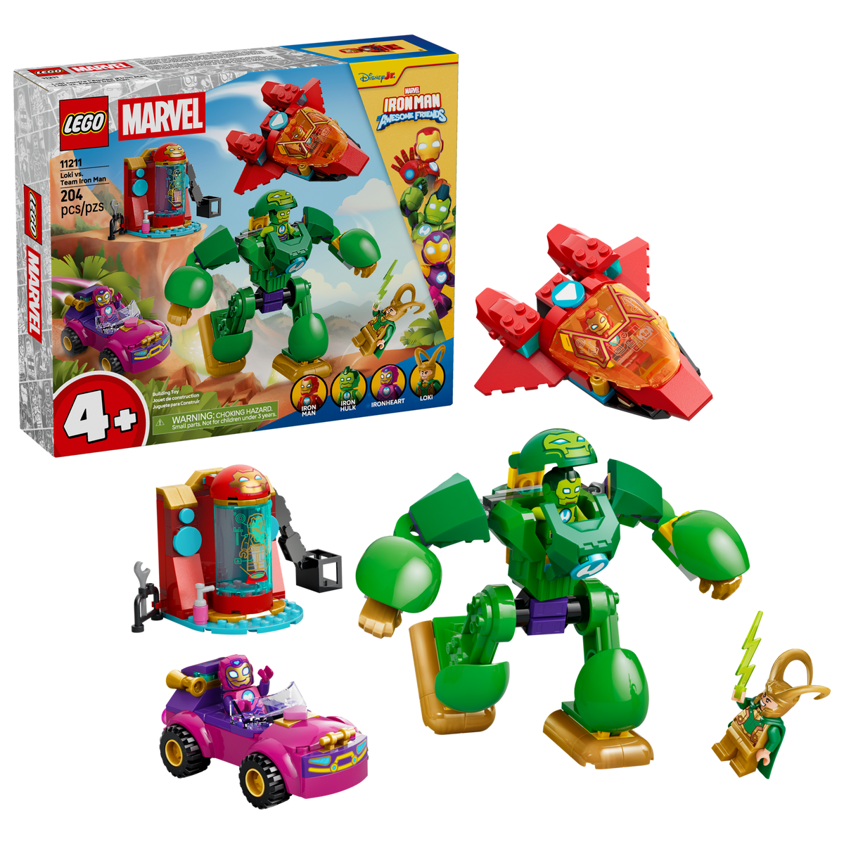 LEGO Marvel Loki vs. Team Iron Man 11211 Building Set (204 Pieces) - View 3