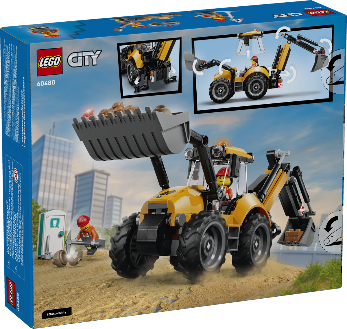 LEGO City Yellow Backhoe Loader 60480 Building Set (301 Pieces) - View 13
