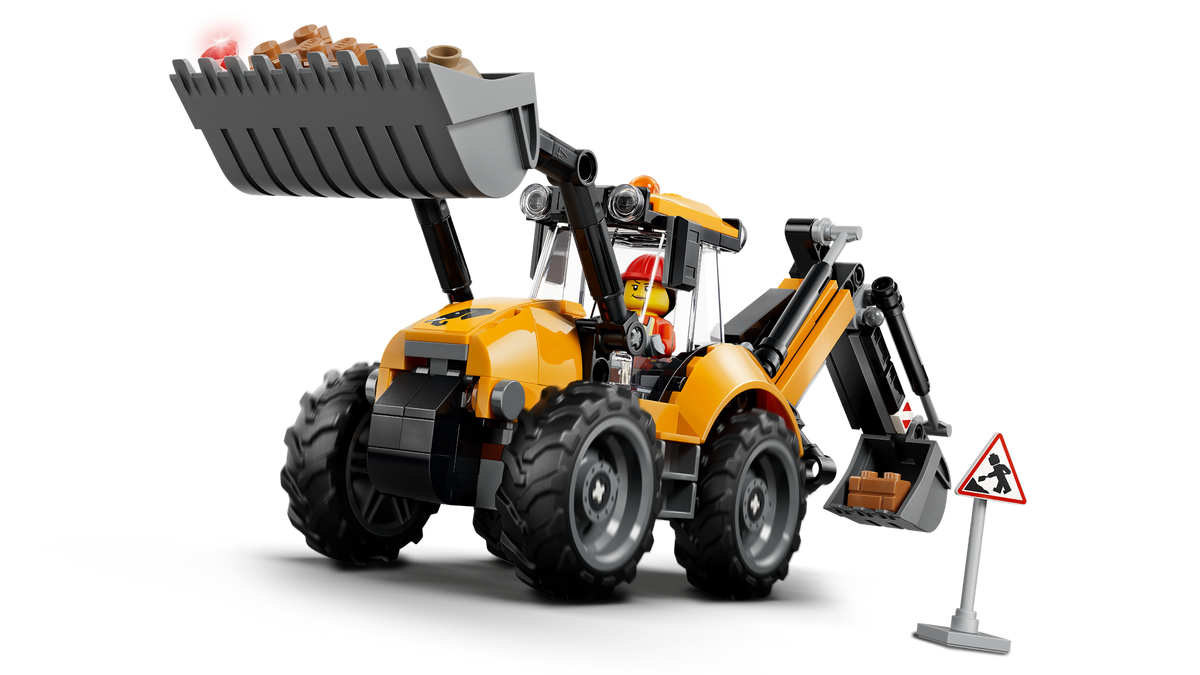LEGO City Yellow Backhoe Loader 60480 Building Set (301 Pieces) - View 4
