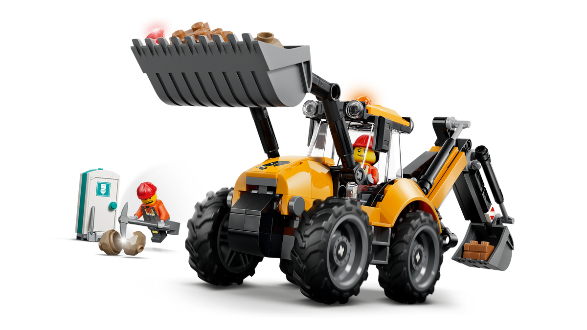 LEGO City Yellow Backhoe Loader 60480 Building Set (301 Pieces) - View 6