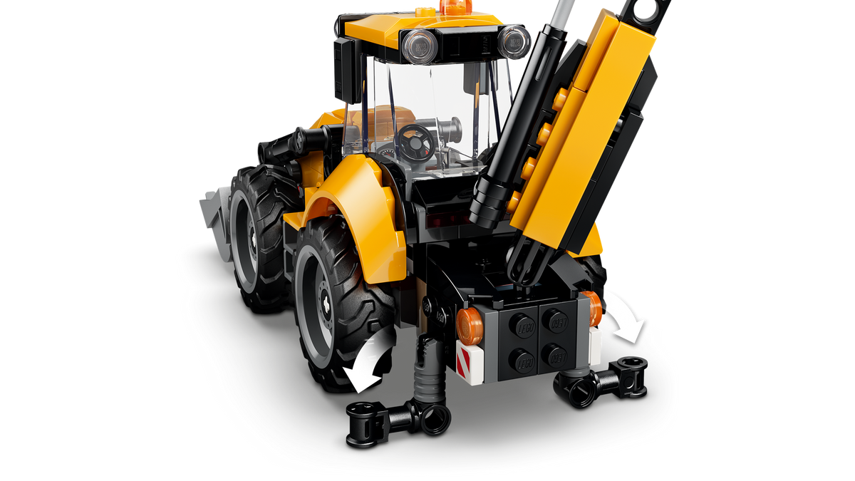 LEGO City Yellow Backhoe Loader 60480 Building Set (301 Pieces) - View 8