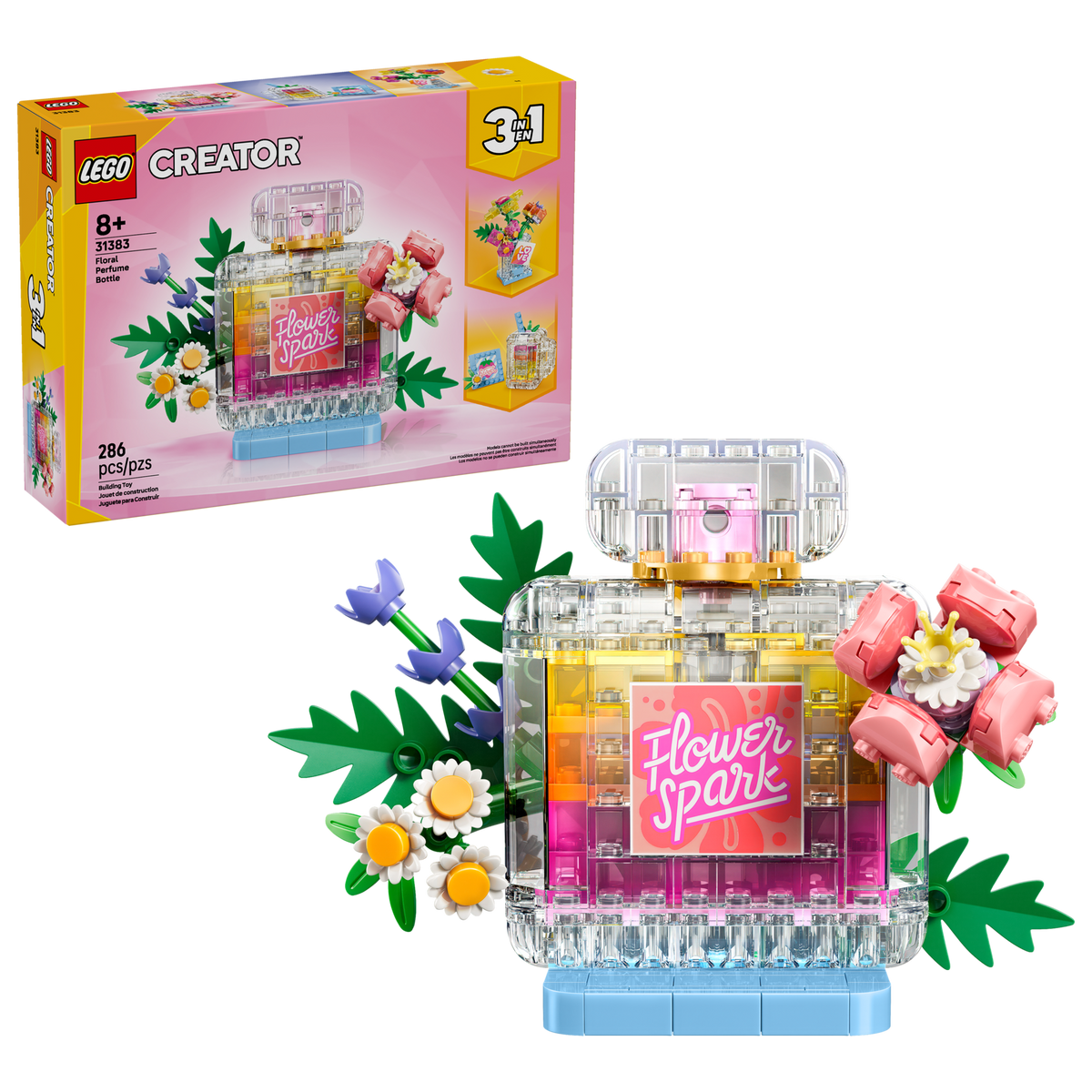 LEGO Creator 3-in-1 Floral Decor Perfume Bottle 31383 Building Set (286 Pieces) - View 3