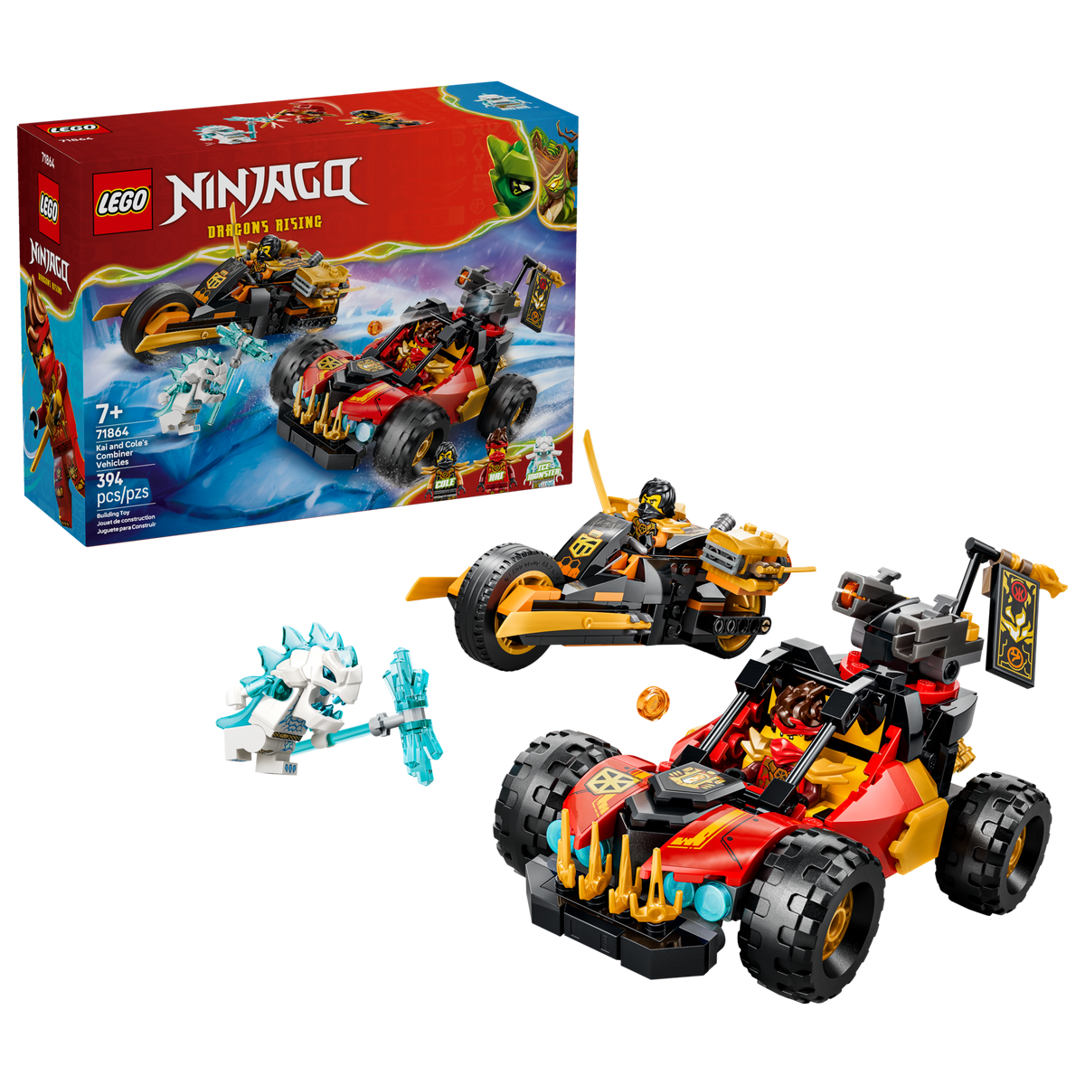 LEGO NINJAGO Kai and Cole's Combiner Vehicles 71864 Building Set (394 Pieces) - View 3