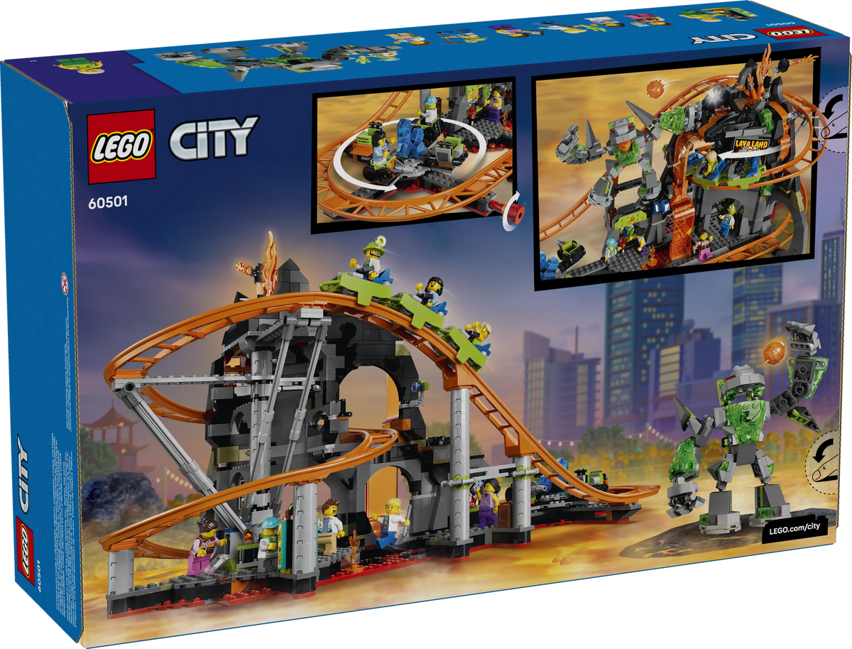 LEGO City Lava Land Roller Coaster Park 60501 Building Set (1,165 Pieces) - View 13