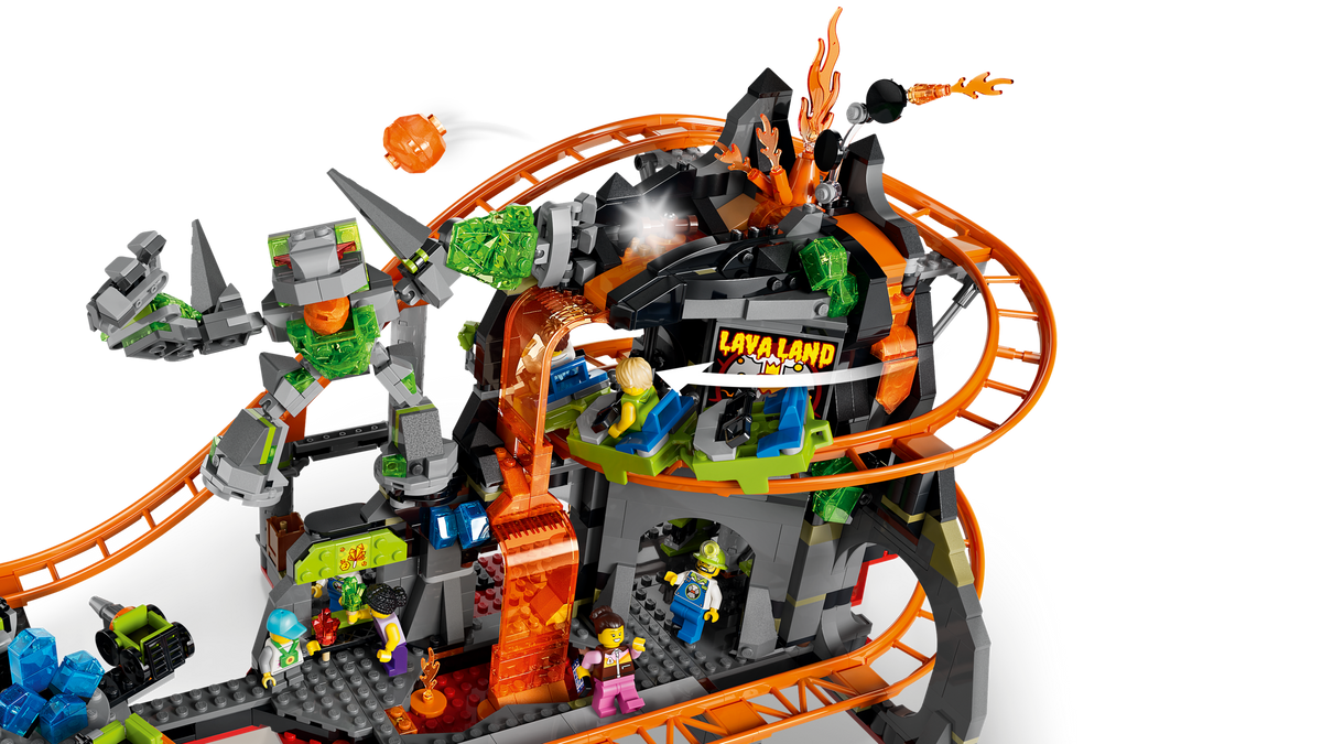 LEGO City Lava Land Roller Coaster Park 60501 Building Set (1,165 Pieces) - View 6