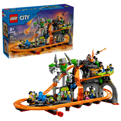 LEGO City Lava Land Roller Coaster Park 60501 Building Set (1,165 Pieces) - View 3