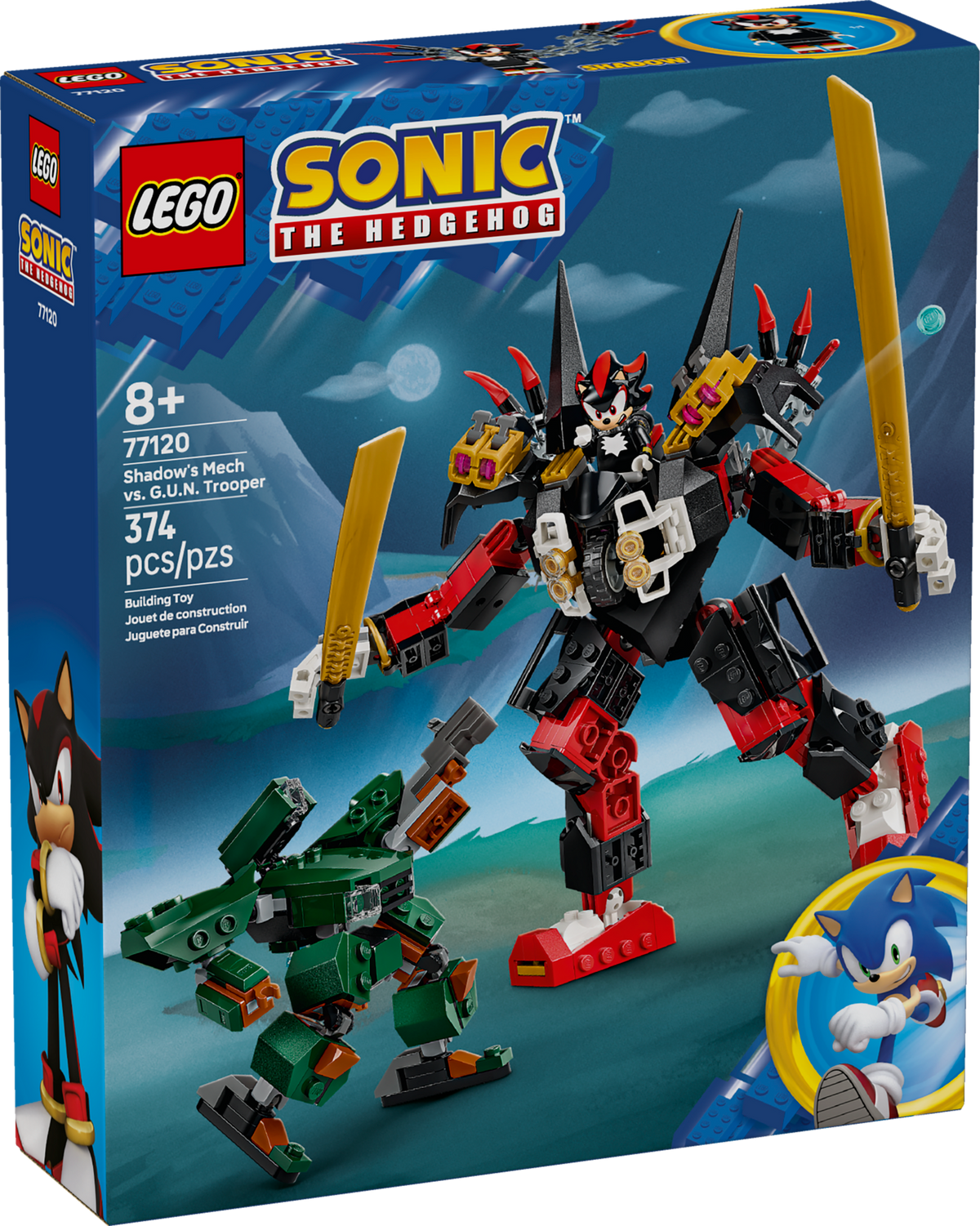LEGO Sonic the Hedgehog Shadow's Mech vs. G.U.N. Trooper 77120 Building Set (374 Pieces) - View 3