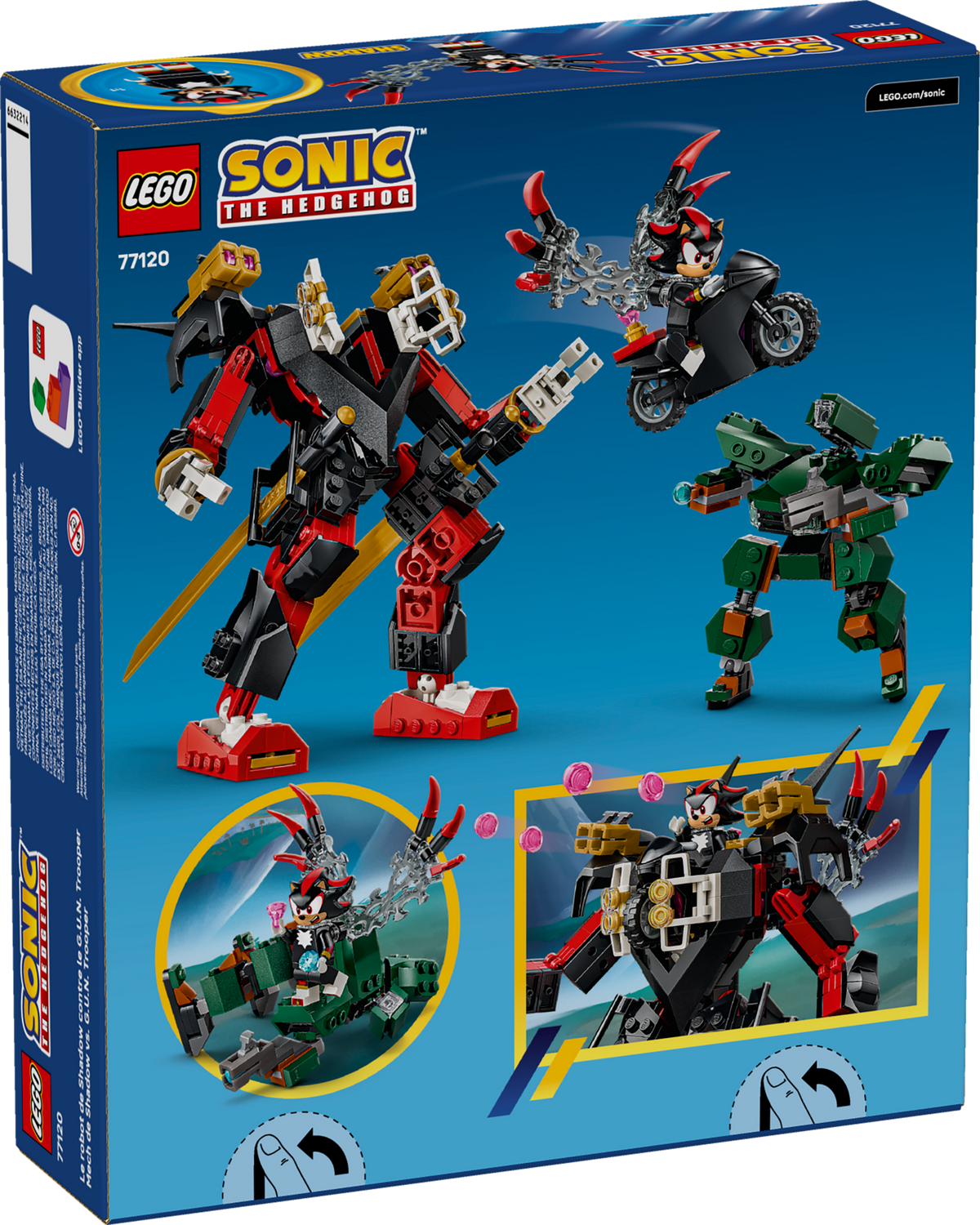 LEGO Sonic the Hedgehog Shadow's Mech vs. G.U.N. Trooper 77120 Building Set (374 Pieces) - View 8
