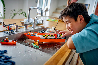 LEGO City Coast Guard Rescue Boat and Helicopter Building Set (742 Pieces) - View 10