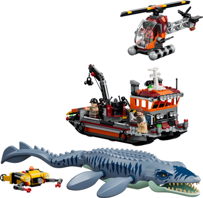 LEGO Jurassic World Mosasaurus Dinosaur Boat Attack 77983 Building Set (703 Pieces)