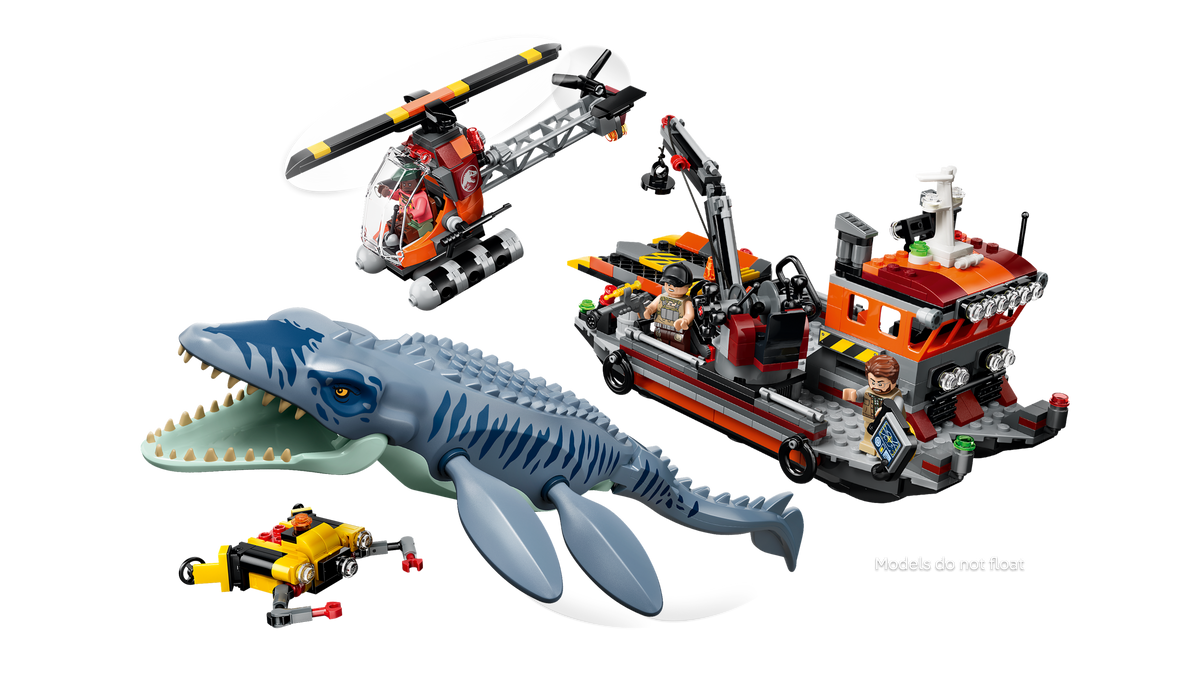 LEGO Jurassic World Mosasaurus Dinosaur Boat Attack 77983 Building Set (703 Pieces) - View 4