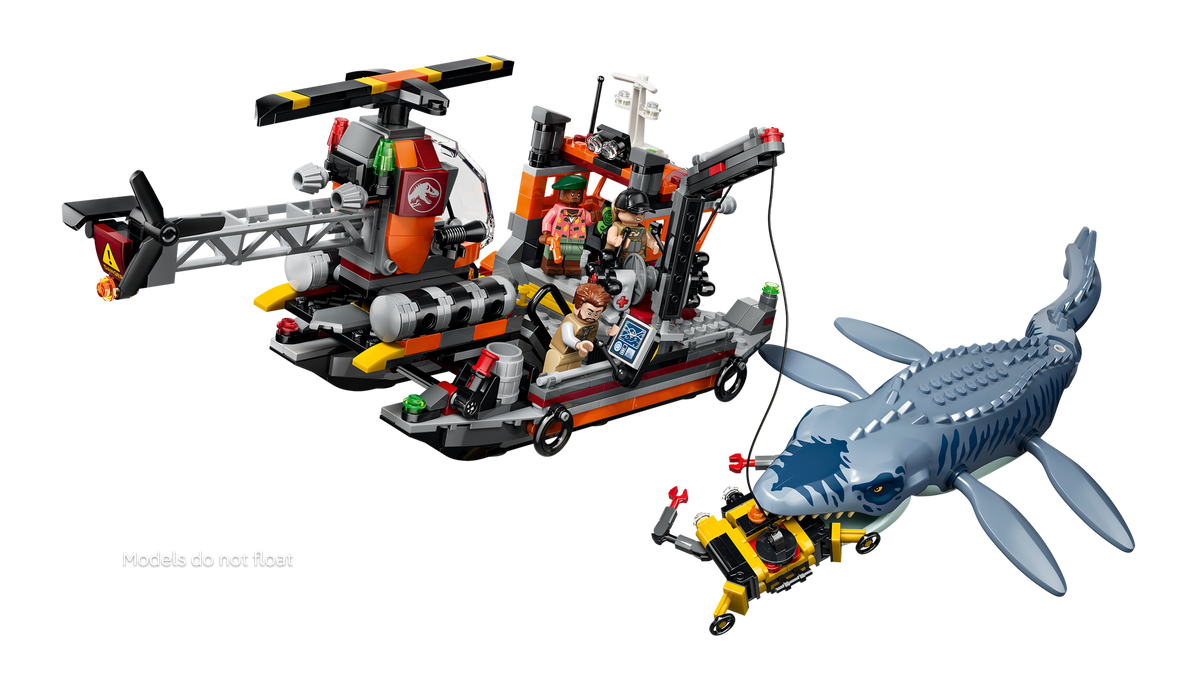 LEGO Jurassic World Mosasaurus Dinosaur Boat Attack 77983 Building Set (703 Pieces) - View 7