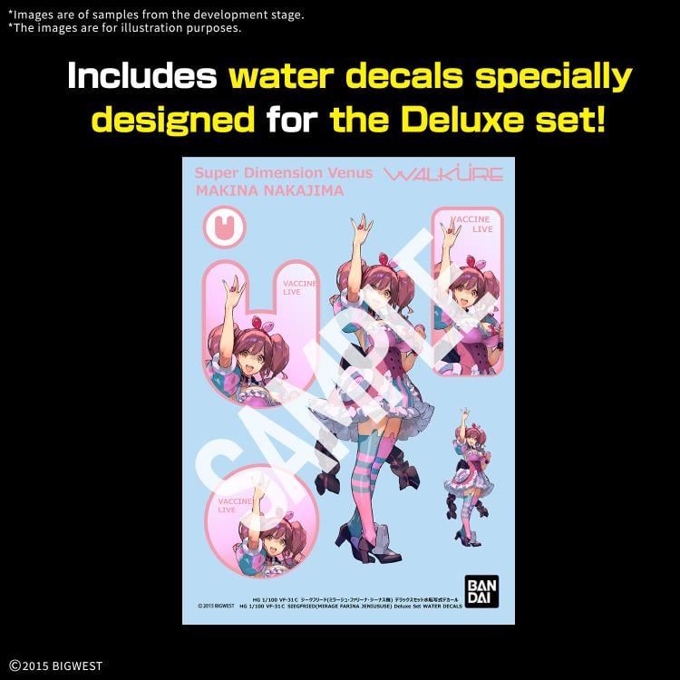 Bandai Macross Delta HG VF-31C Siegfried (Mirage Farina Jenius) 1/100 Scale Deluxe Model Kit Set - View 5