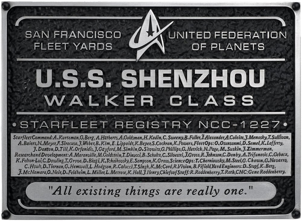Master Replicas Group Star Trek: Discovery U.S.S. Shenzhou Resin Dedication Plaque, 8.7 Inches - View 3